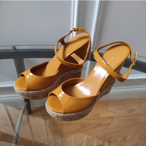 Gucci GG monogram espadrille platform wedge sandals 40 Fit 8.5 Strap Chunky Y2K - Picture 4 of 16